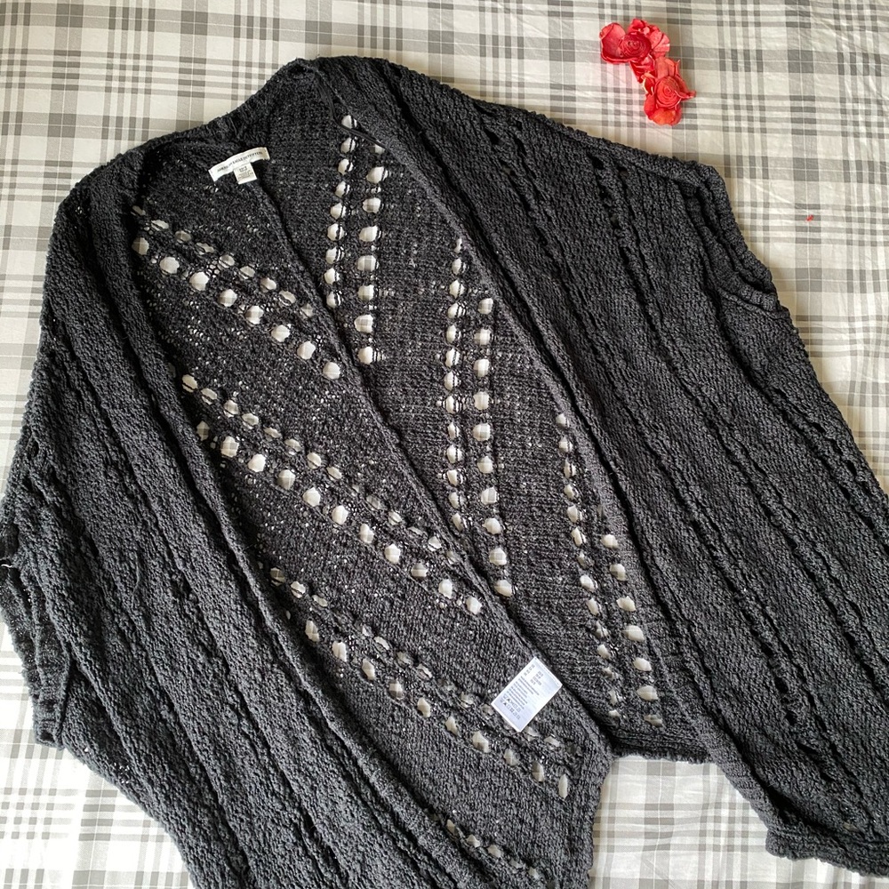 Black American Eagle Cardigan Sweater